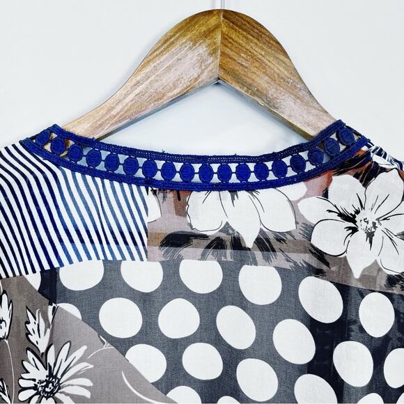 Roz & Ali Colorful Patchwork Kimono Size Small EUC - Picture 9 of 11